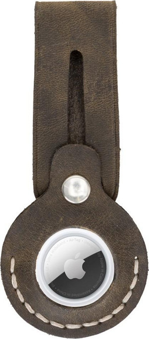 Apple AirTag Uyumlu Deri Anahtarlık Beta AA16 Kahve - Image 1
