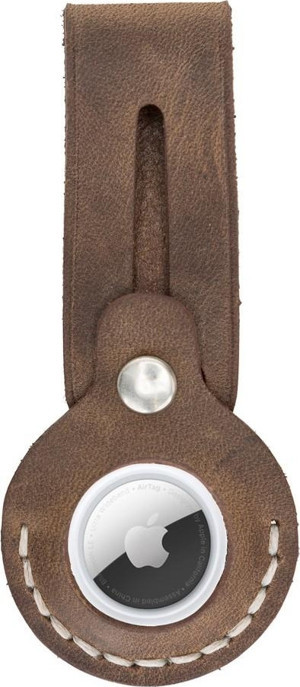 Apple AirTag Uyumlu Deri Anahtarlık Beta AA6 Kahve - Image 1