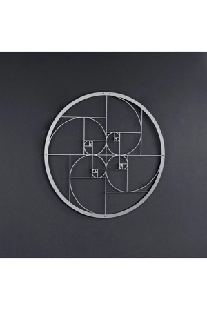 Colorfull Worlds Altın Oran Fibonacci Spirali Metal Duvar Dekoru - Image 1