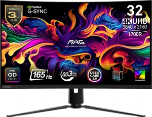 MSI MAG 321CUP QD-OLED 31.5 3840x2160 UHD 165Hz 0.03 ms HDMI DP Type-C HDR 400 G-Sync Curve 1700R Q - Image 1