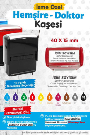 Tuğset Etiket İsme Özel Hemşire Kaşesi,Doktor Kaşesi,Avukat,Tıbbı Sekreter,Katip,Ebe,Sağlık Personeli İsim Kaşesi-T1430 - Image 1