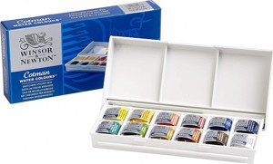 Winsor & Newton Cotman 12 Renk Cep Tipi (yarım Boy) Tablet Sulu Boya - Image 1