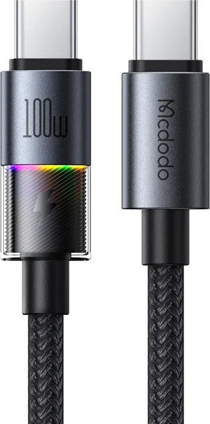 Mcdodo CA-8200 Typec To Typec 100W 7 Renkli LED Işıklı Şarj Data Kablosu - Image 1