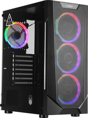 James Donkey HELIX H800 FAN ATX 4x Fans Black Tempered Glass 550W PSU 80+ Bronze