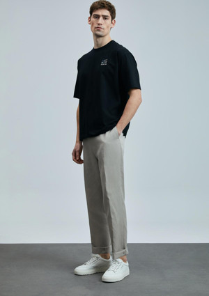 Lufian Erkek Mask Modern Grafik T-Shirt 111020248 Siyah - Image 1