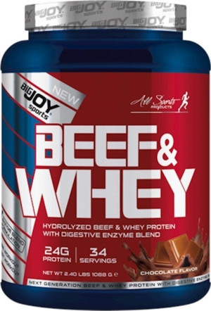 Bigjoy Sports Protein Tozu Big Hidrolize Beef & Whey Protein Çikolata Aroma 1088g - Image 1