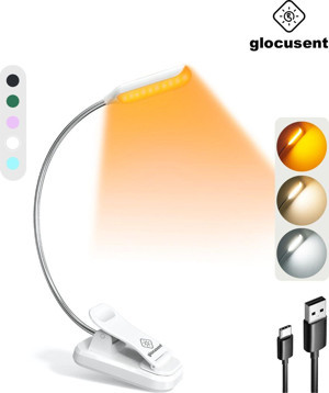 Glocusent Şarjlı Led Masa, Kitap Lambası Çalışma, Okuma, Tamirci Ergonomik Esnek Şarjlı Type C Beyaz - Image 1