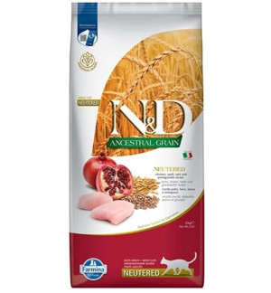 N&D Düşük Tahıllı Tavuklu Ve Narlı Kısırlaştırılmış Yetişkin Kedi Maması 10 Kg - Image 1