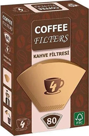 Coffee Filters Filtre Kahve Kağıdı 4 No 80'li 2 Paket - Image 1