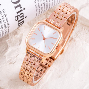 Rose Renk Küçük Kare Kasa Vintage Retro Kadın Kol Saati ST-304297 - Image 1