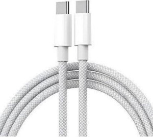 FitPlus 60W Type-C to Type-C 1mt Örgü Tasarım Hızlı Şarj Kablosu - Image 1