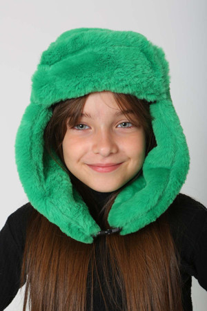Remsa Çocuk Çıtçıtlı Kürklü Kulaklıklı Peluş Bere Şapka Rkş-Ç-03 Benetton - Image 1