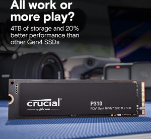 Crucial P310 1TB NVMe M.2 2280 Okuma 7100 MB/s Yazma 6000 MB/s