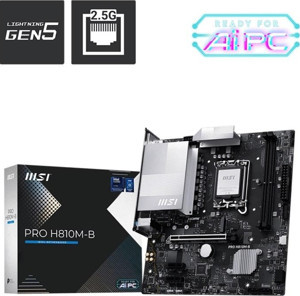 MSI PRO H810M-B Intel H810 Soket 1851 DDR5 6400+(OC)MHz mATX Gaming (Oyuncu) Anakart - Image 1