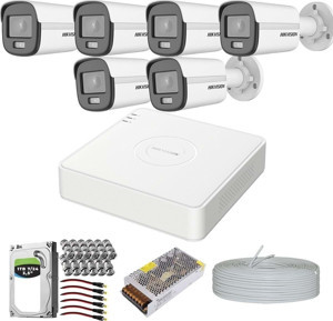 Hikvision Colorvu Gece-Karanlıkta 7/24 Renkli 6 Kameralı Set 1Tb 7/24 Hdd - Image 1