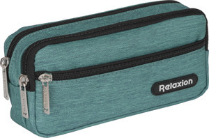 Relaxion Yeşil Üç Gözlü Su Geçirmez Kumaş Kalem Çantası Kalemlik 110 - Image 1