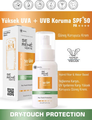 Se Rene Verte Leke Karşıtı Ve Yağlanma Karşıtı Renkli Güneş Koruyucu Krem Hybrid Filter Spf 50 - Image 1