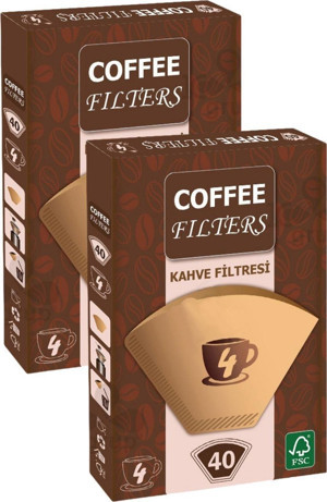 Caffeo Filters NO4 40 Adet Kahve Filtre Kağıdı x 2 Adet - Image 1