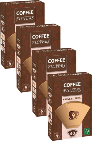 Coffee Filters Caffeo Filters NO4 40 Adet Kahve Filtre Kağıdı x 4 Adet - Image 1