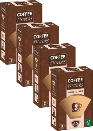 Caffeo Filters NO2 80 Adet Kahve Filtre Kağıdı x 4 Adet - Image 1