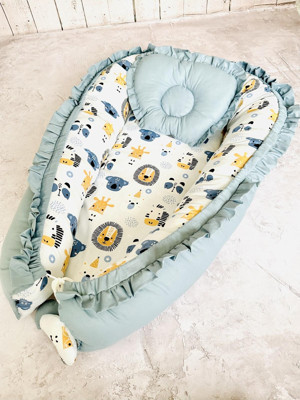 Baby Nest Kafalar Fırfırlı Ortopedik Çift Taraflı Bebek Yatağı Anne Yanı Bebek Yatağı - Image 1