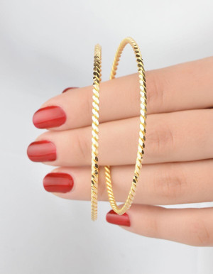 Kuyumcu Nurettin 17 gr (GRAM) İki Telli Burma Ajda Bilezik Yatırımlık İşçiliksiz 22 Ayar Altın