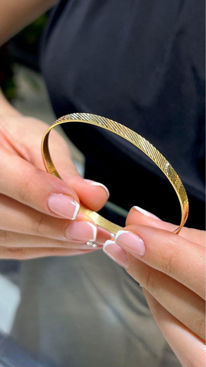 Kuyumcu Nurettin 17 gr (Gram) Sarmal Desenli Kibrit Çöpü Bilezik Yatırımlık İşçiliksiz 22 Ayar Altın