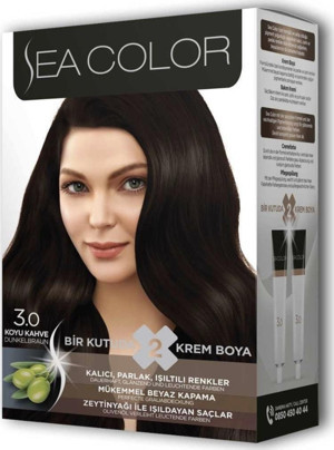 Sea Color 2'li Krem Saç Boyası 3/0 Koyu Kahve 8698753381815 - Image 1