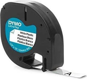 DYMO LetraTag Plastik Beyaz Şerit 59422 (12mm x 4 metre) - Image 1