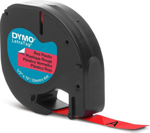 DYMO LetraTag Plastik Kırmızı Şerit 59424 (12mm x 4 metre) - Image 1