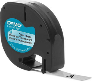 DYMO Letratag 12 mm x 4 m Plastik Etiket Şeffaf 12268 - Image 1
