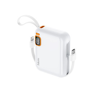 hkm tech POWER DUO 10.000 mAh 20W, PD 20W hızlı şarj destekli, Type-C ve Lightning Kablolu Powerbank - Image 1