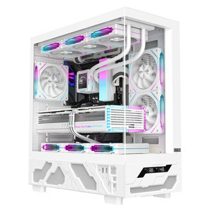 Dragos Basalt Pro V2 Isı Göstergeli, 6x ARGB Fanlı USB 3.0 Type-C 600W 80+ Plus ATX Oyuncu Bilgisayar Kasası (Beyaz) - Image 1