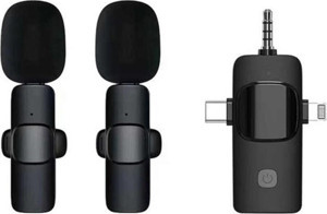 Daytona K9-C2 Wireless 3ın1 (Kablosuz Mikrofon) Type-C - Lightning -3,5mm Jak Çiftli Yaka Mikrofonu - Image 1