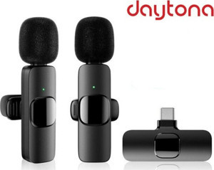 Daytona K9 Type-C Wireless (Kablosuz Mikrofon) Ergonomik Tak Çalıştır Android Telefon Tablet Ipad Çiftli Yaka Mikrofonu - Image 1