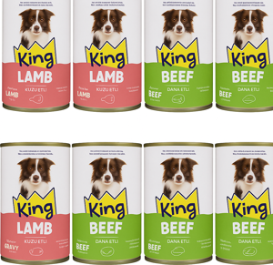 King Köpek Konserve 400 gr 12 li Karışık Yaş Mama - Image 1