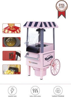 Torima Tpm-01 Pembe Yağsız Mısır Patlatma Popcorn Makinesi - Image 1