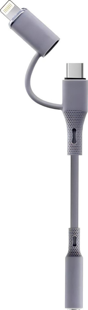 Ga78 2in1 Aux Dönüştürücü Silikon Ses Kablosu Type-C ve Lighting Kulaklık Ses Aktarımı iPhone ile Uyumlu - Image 1