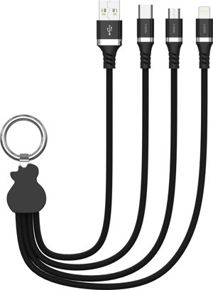 X-Level XCC8400 X-Trio 3'lü  USB A - Lightning - Type-C - Micro USB Kablo 3in1 - Image 1