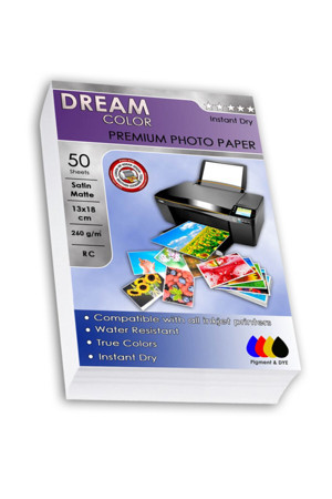 Dream Color Canon G2400 G2410 G2411 G2415 Premium Satin Mat 13X18 Fotoğraf Kağıdı 260 Gr, 50 Yaprak - Image 1