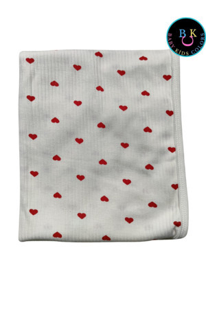 Baby Kids Colors Kalp Baskılı Bebek Battaniyesi 80*90 Çift Kat - Image 1