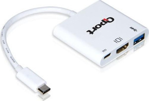 QPort Q-TH03 TYPE-C to HDMI/USB/TYPE-C Çevirici - Image 1
