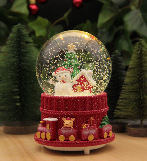 Yılbaşı Kar Küresi Noel Işıklı ve Müzikli Christmas Noel Baba ve Kardan Adam - Image 1