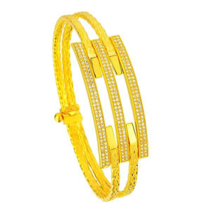 Bilezikhane Kaburga bilezik desenli incekol Taşlı 17,00 Gram 22 Ayar Altın