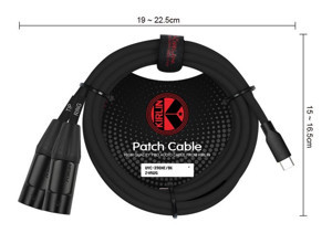 Kirlin Cable UYC-390XE 5MT BK Kablo TYPE-C / 2 x XLR Erkek Jak 5 METRE - Image 1