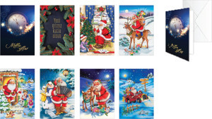 Keskin Color Yaldızlı Yılbaşı Tebrik Kartı Zarflı 900209-99 (10 Lu Paket) - Image 1