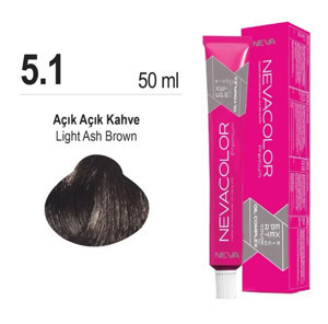 NEVACOLOR SAÇ BOYASI 5.1 KÜLLÜ AÇIK KAHVE - Image 1