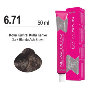 NEVACOLOR SAÇ BOYASI 6.71 KOYU KUMRAL KÜLLÜ KAHVE  - Image 1