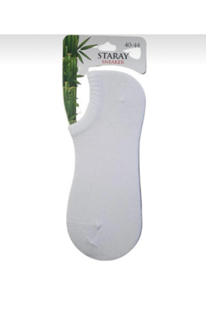 Staray 3 Çift Beyaz Renk Dikişsiz Bambu Sneaker Görünmez Çorap - Image 1