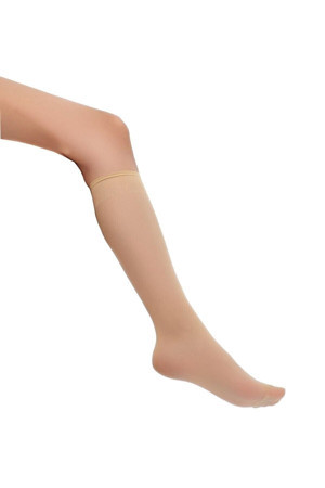 Saks 12 Adet Sahra Renk Parlak Dizaltı Çorap - Image 1